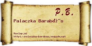 Palaczka Barabás névjegykártya
